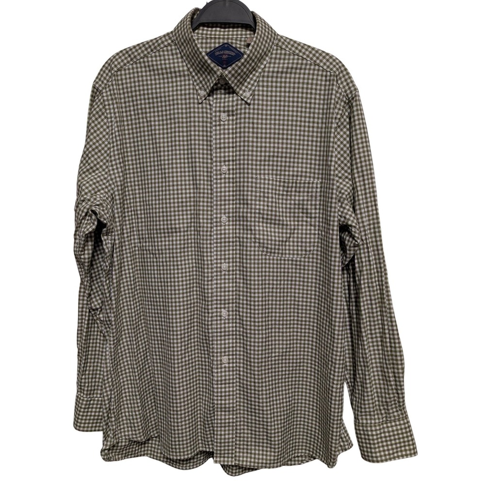 Bills Khakis Shirt L Green Gingham Classic Fit Button Down Preppy Heritage USA